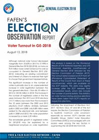 FAFEN’S Analysis of Voter Turnout in GE-2018